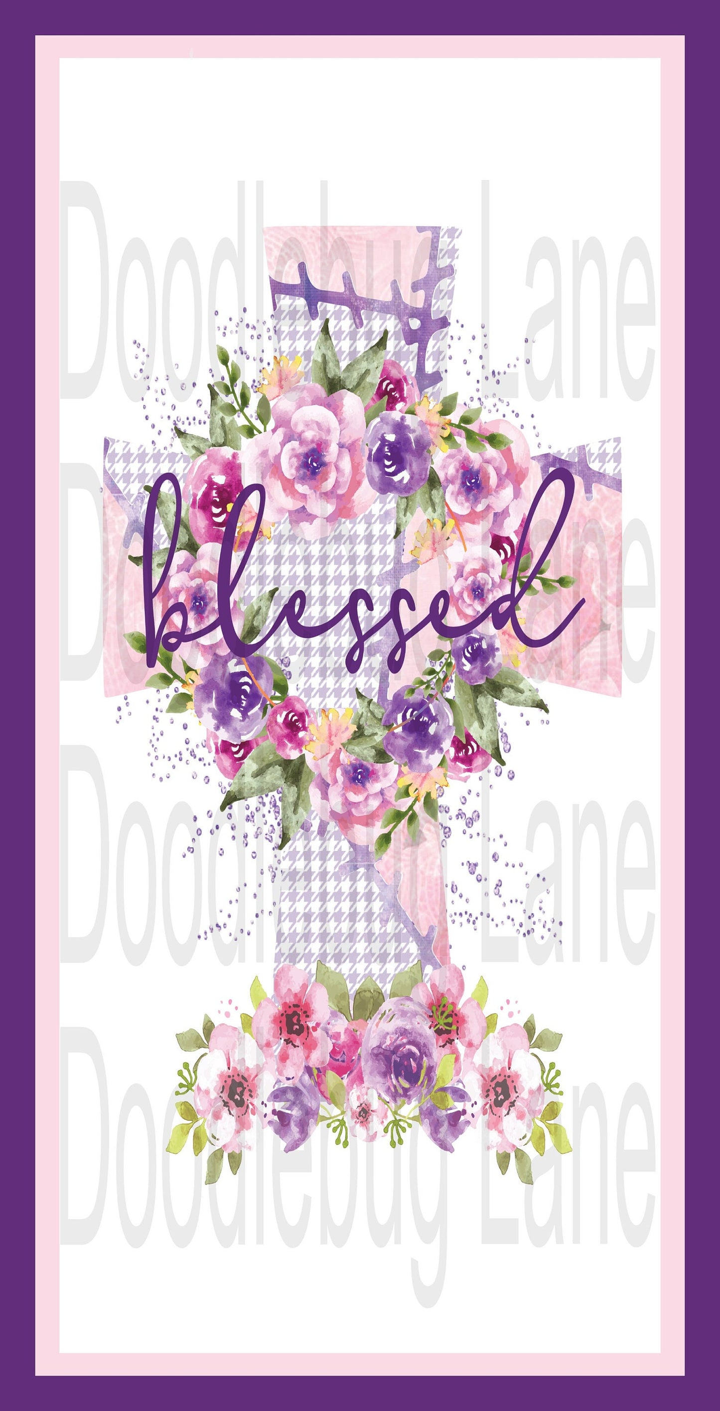 Easter Wreath Sign - Cross Sign - Metal Wreath Sign - Blessed Cross - Rectangle Sign