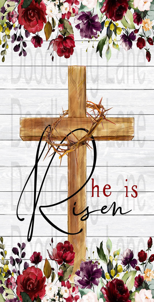 Easter Wreath Sign-Metal Wreath Sign-He Is Risen-Crown Of Thorns-Rectangle Sign