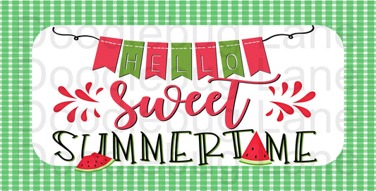 Metal Wreath Sign - Sweet Summertime - Summer Wreath Decor - Watermelon Decor - Summer Sign - Rectangle Sign