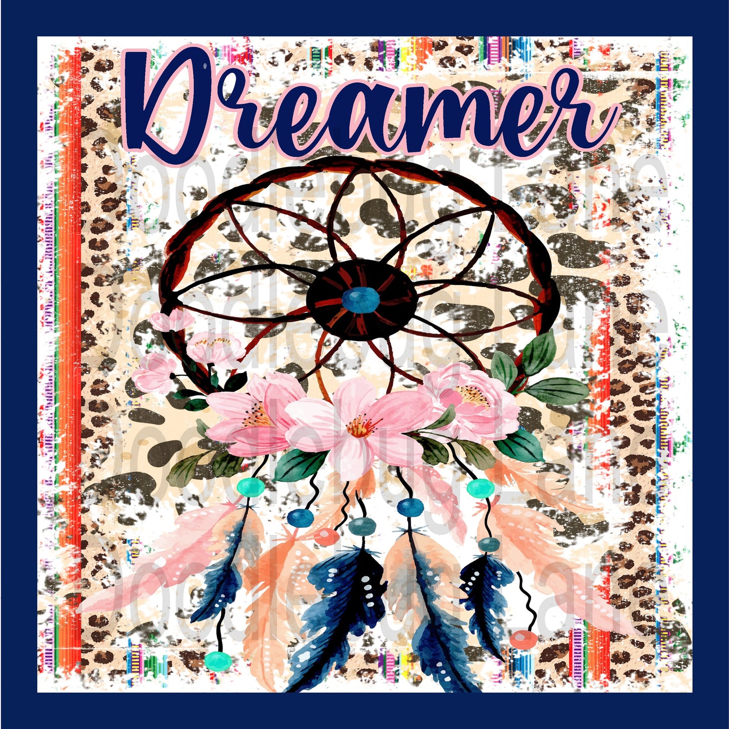 Dreamcatcher Wreath Sign -Metal Wreath Sign - Blue Dreamcatcher - Dreamcatcher - Square Sign