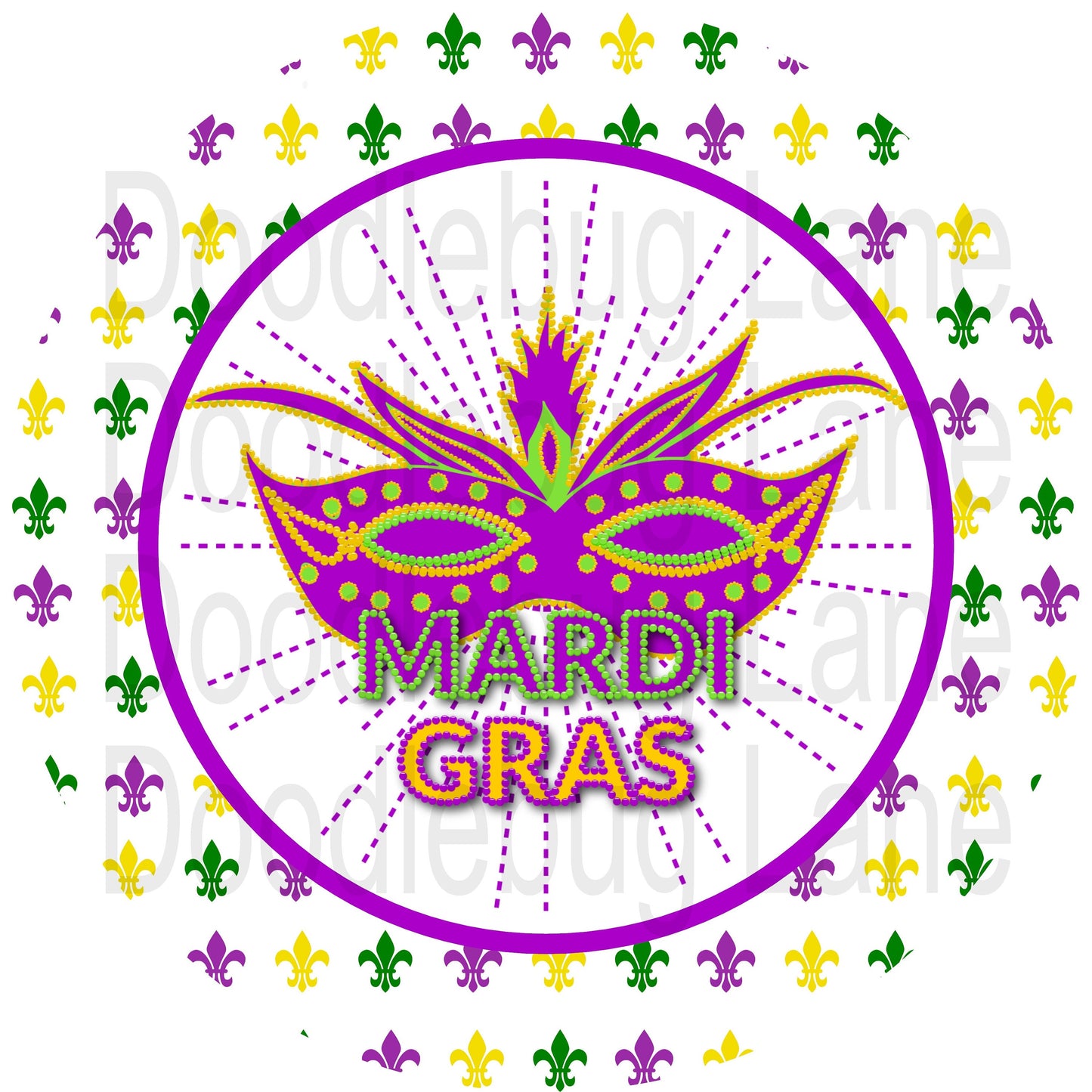 Mardi Gras Sign - Mardi Gras Mask - Fleur De Lis Sign - Metal Wreath Sign - Round Sign