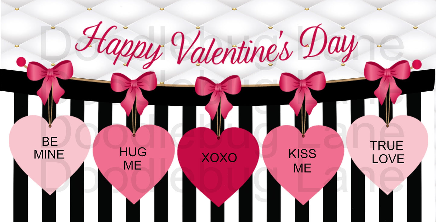 Valentines Day Sign-Candy Hearts-Be Mine-Hug Me-XOXO-Kiss Me-Happy Valentines Day-Rectangle Sign-Metal Wreath Sign