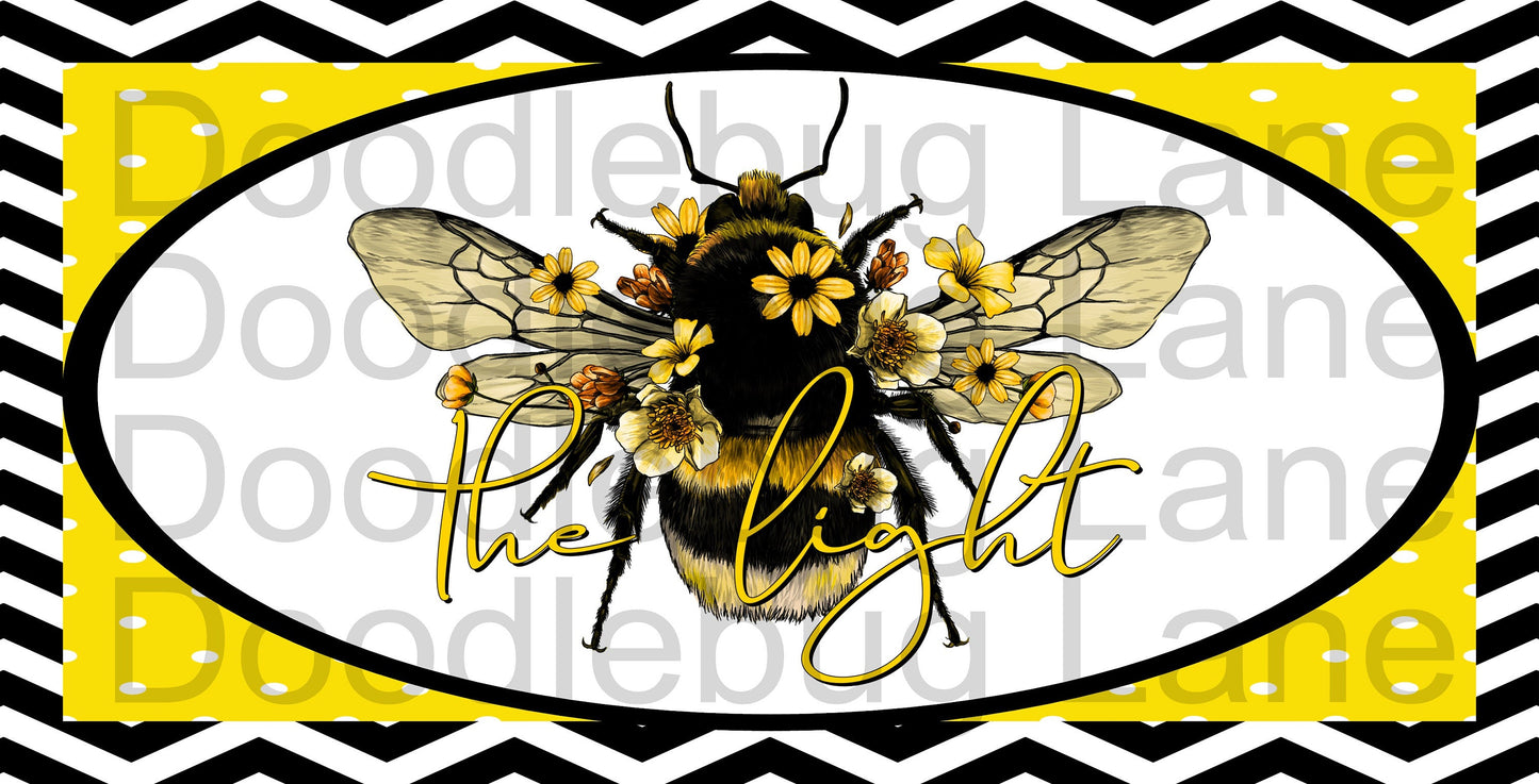 Metal Wreath Sign - Bumble Bee Decor - Bee Sign - Bee The Light - Inspirational Sign - Rectangle Sign