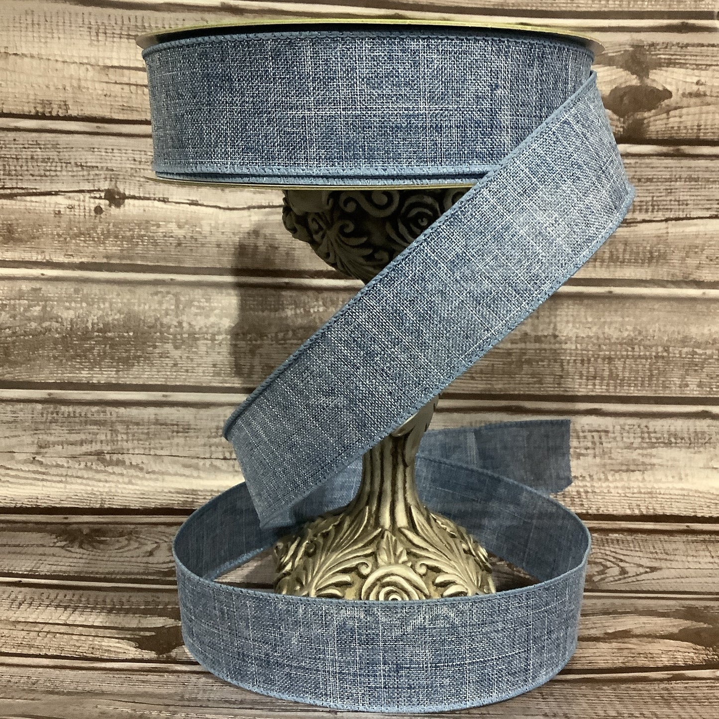 Wired Ribbon - All Occasion Ribbon - Blue Denim Color - Patriotic Ribbon - Spring Ribbon - 1.5" x 5 yards