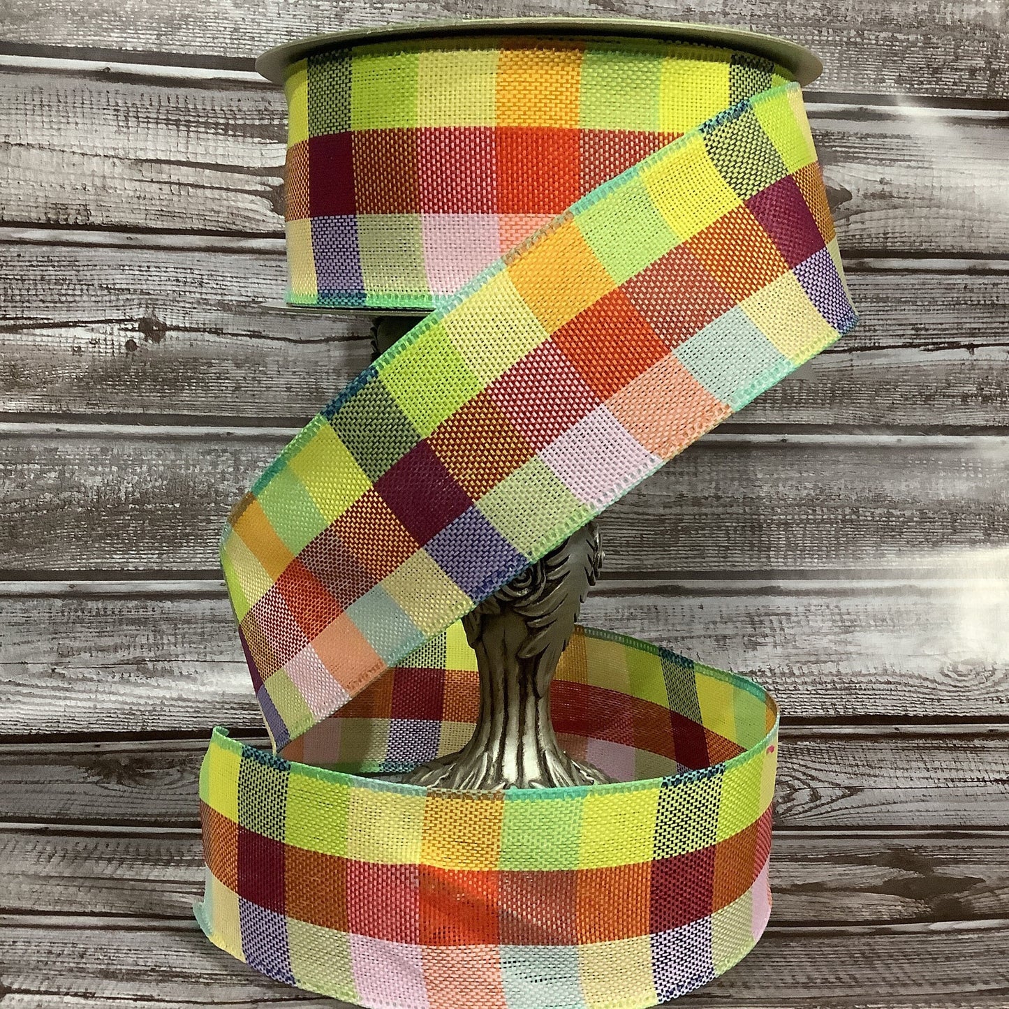 Wired Ribbon - Spring Ribbon - Plaid Ribbon - Bright And Cheerful - All Occasion Ribbon - 2.5" x 5 Yards