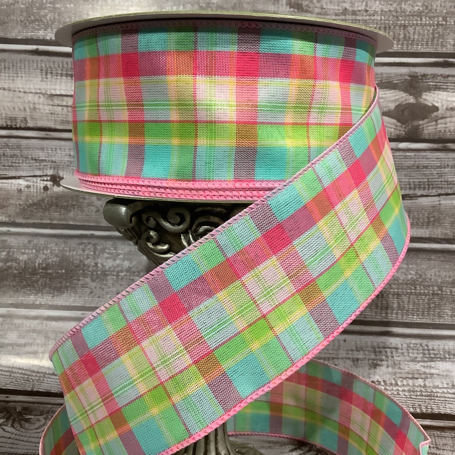 Wired Ribbon - Spring Ribbon - Easter Ribbon- Pastel Plaid Ribbon - 2.5" x 5 Yards - All Occasion Ribbon