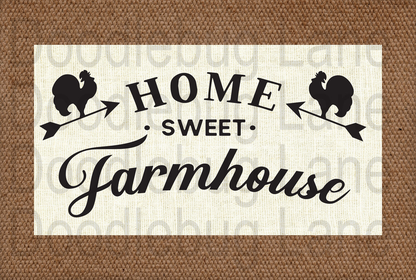 Metal Wreath Sign - Home Sweet Farmhouse - Farmhouse Sign - Rooster Sign - Rectangle Sign