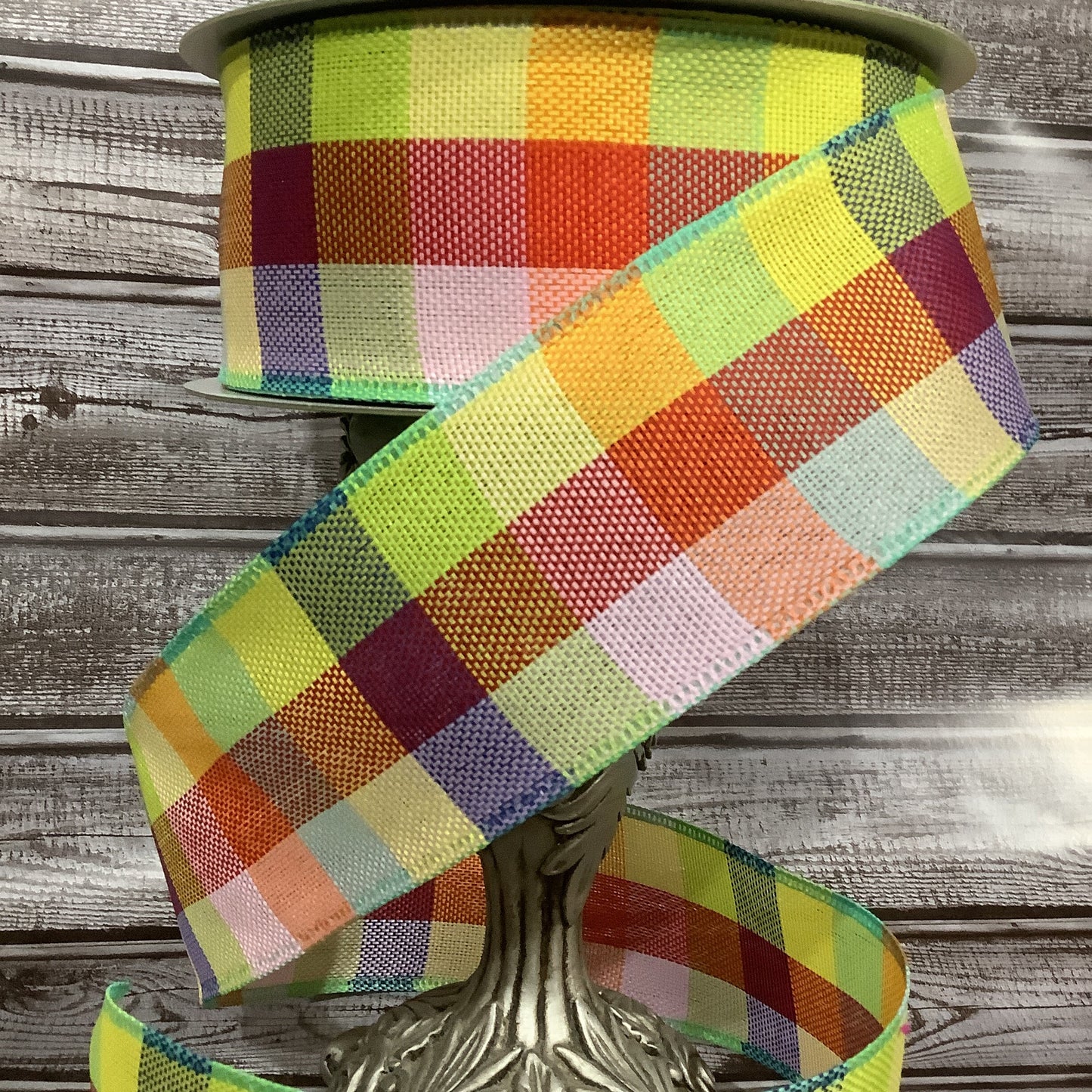 Wired Ribbon - Spring Ribbon - Plaid Ribbon - Bright And Cheerful - All Occasion Ribbon - 2.5" x 5 Yards