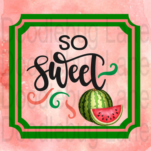 Metal Wreath Sign - So Sweet Watermelon - Watermelon Wreath Sign - Square Sign- Summer Sign