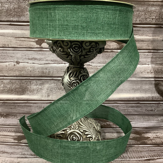 1.5" x 5 yards Hunter Green Ribbon-Wired Ribbon-All Occasion Ribbon-Fall Ribbon