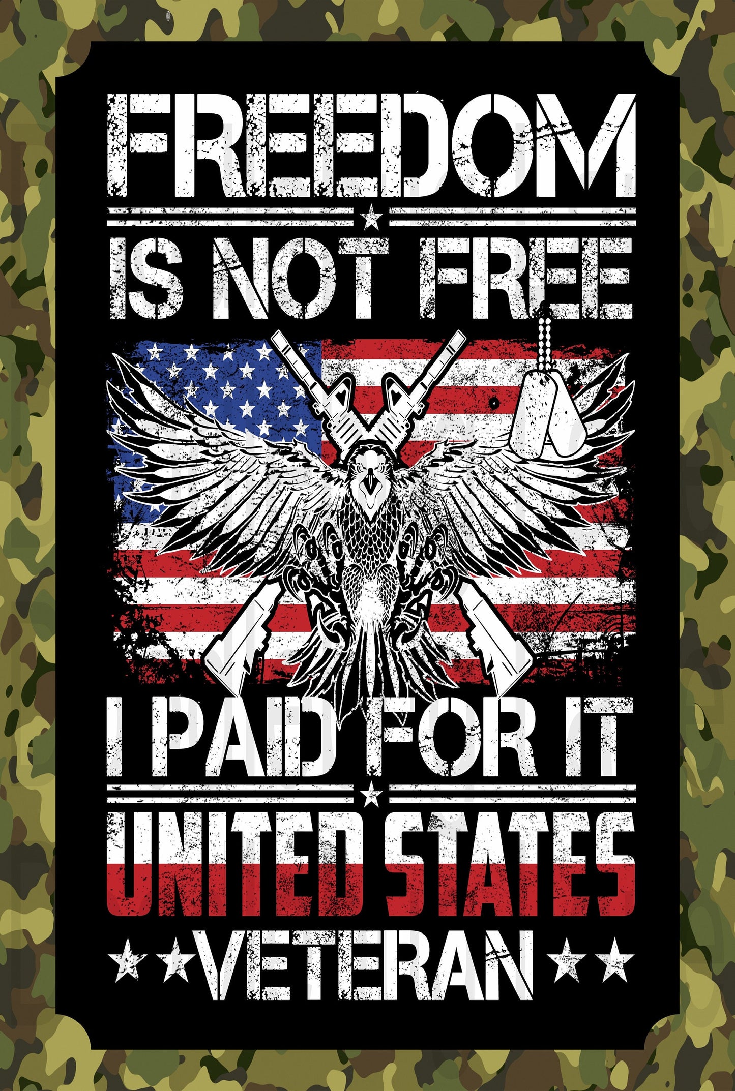 Military Sign-Freedom Is Not Free-Patriotic Wreth Decor-Metal Wreath Sign-Veteran Sign-Rectangle Sign