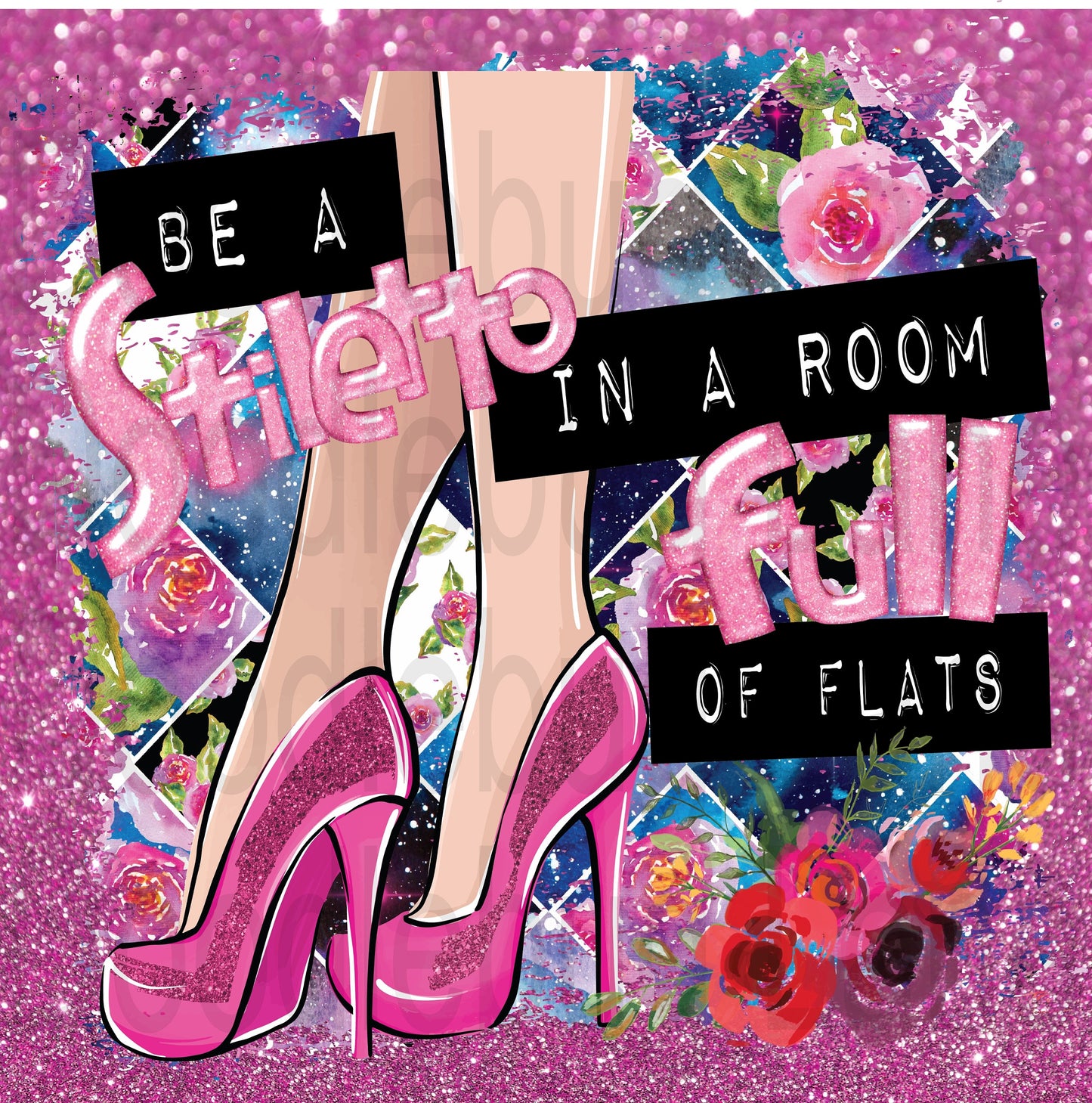 Metal Wreath Sign - Be a Stiletto In A Room Of Flats - Shoe Decor - Stiletto Shoes-Square Sign