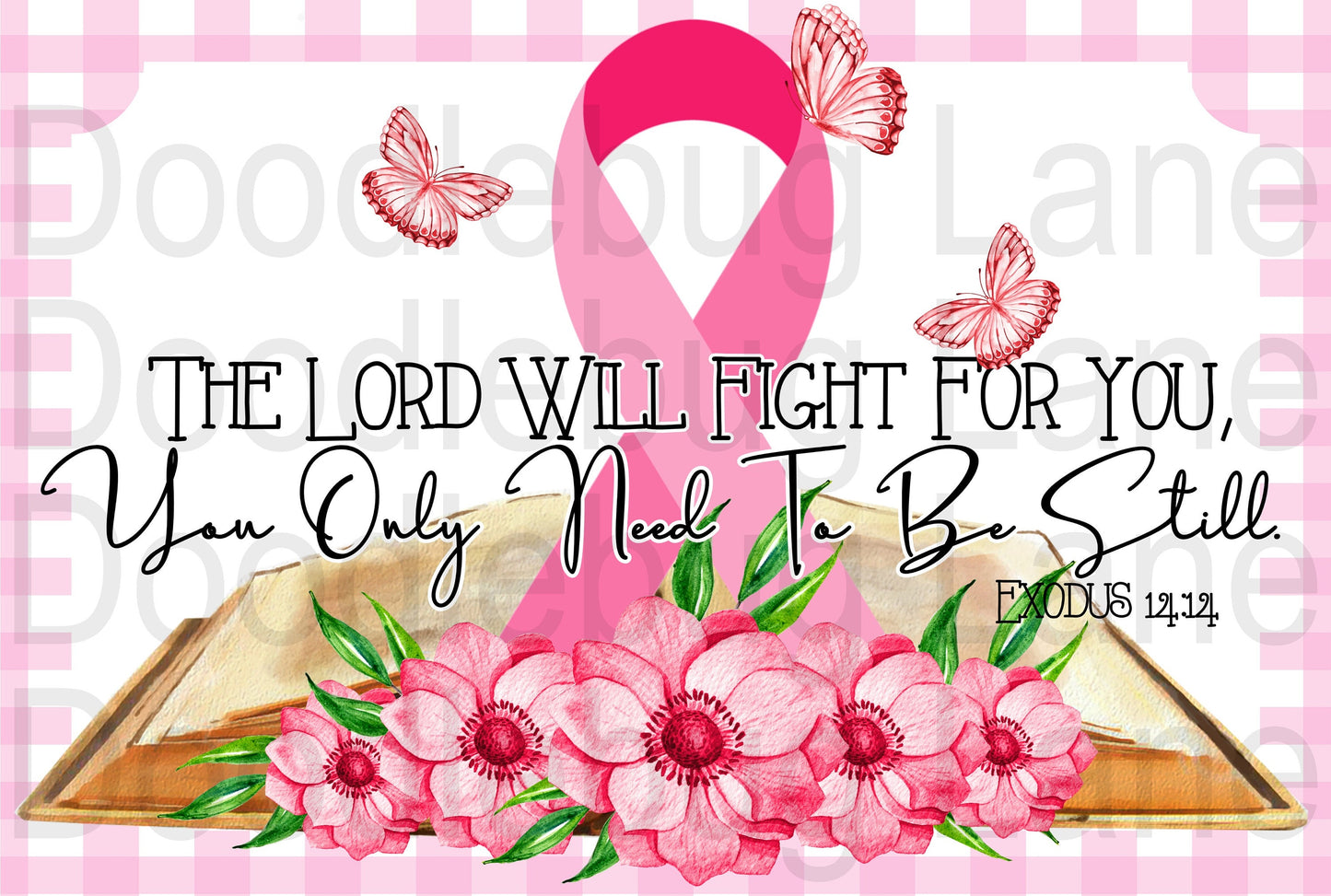 Breast Cancer Awareness Sign-Metal Wreath Sign-Breast Cancer Wreath-The Lord Will Fight For You-Breast Cancer Ribbon