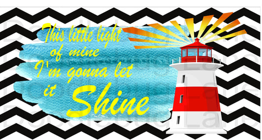 Metal Wreath Sign - This Little Light of Mine - Lighthouse - Rectangle Sign - Inspirational Sign