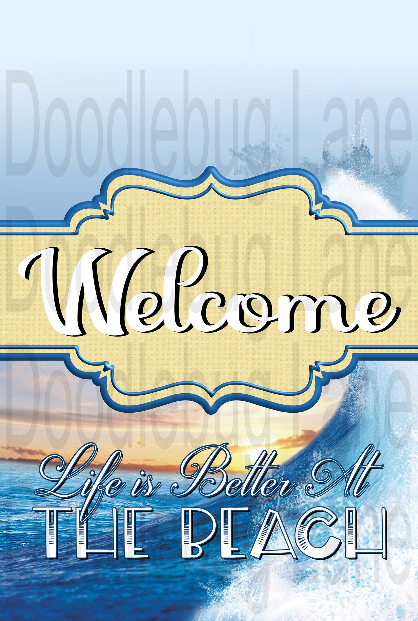 Welcome Wreath Sign-Life Is Better At The Beach-Beach Sign-Ocean Waves-Summer Sign-Rectangle Sign-Metal Wreath Sign