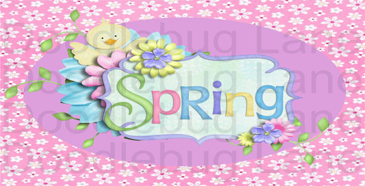 Spring Wreath Sign - Spring Chick - Easter Sign - Spring Sign - Rectangle Sign - Metal Wreath Sign