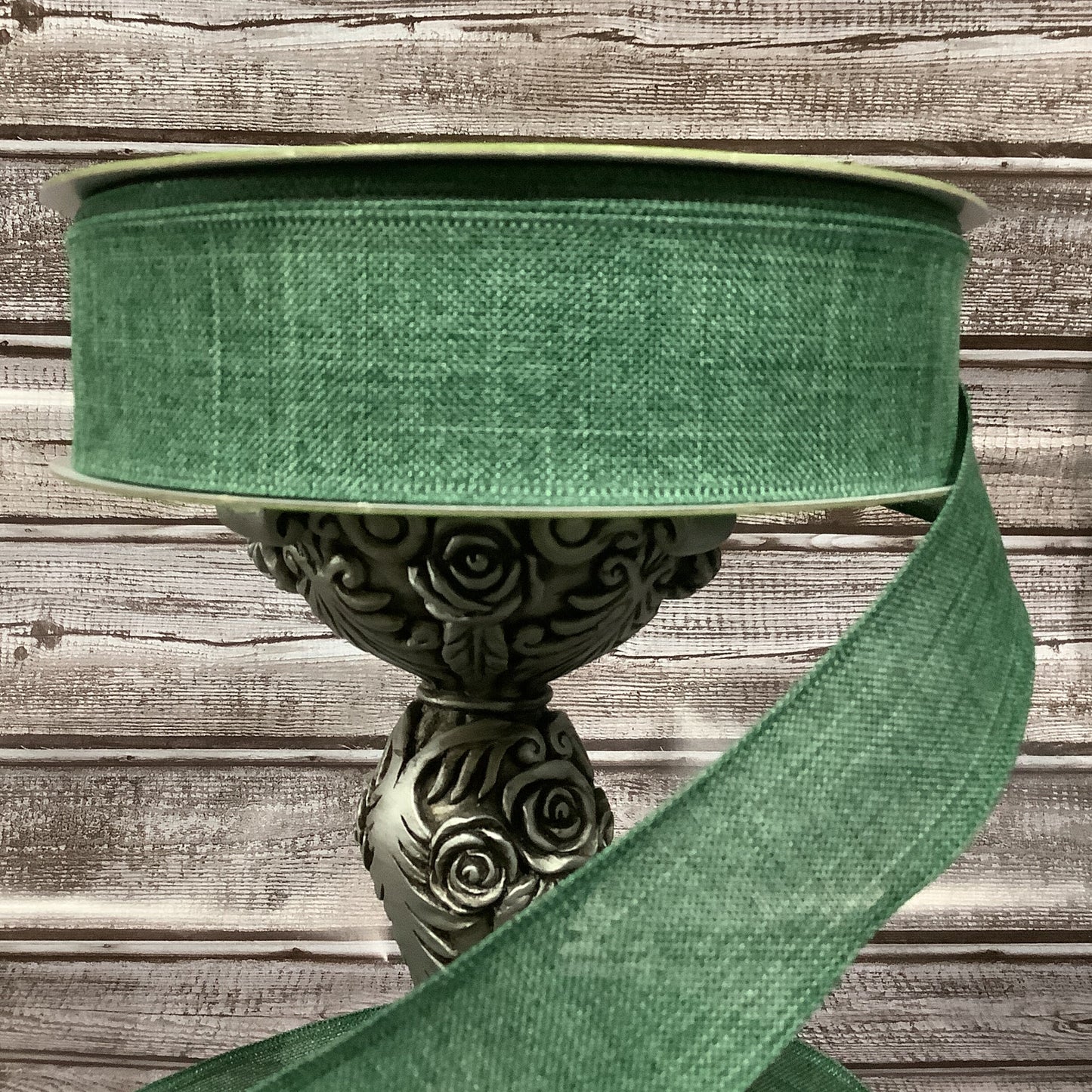 1.5" x 5 yards Hunter Green Ribbon-Wired Ribbon-All Occasion Ribbon-Fall Ribbon