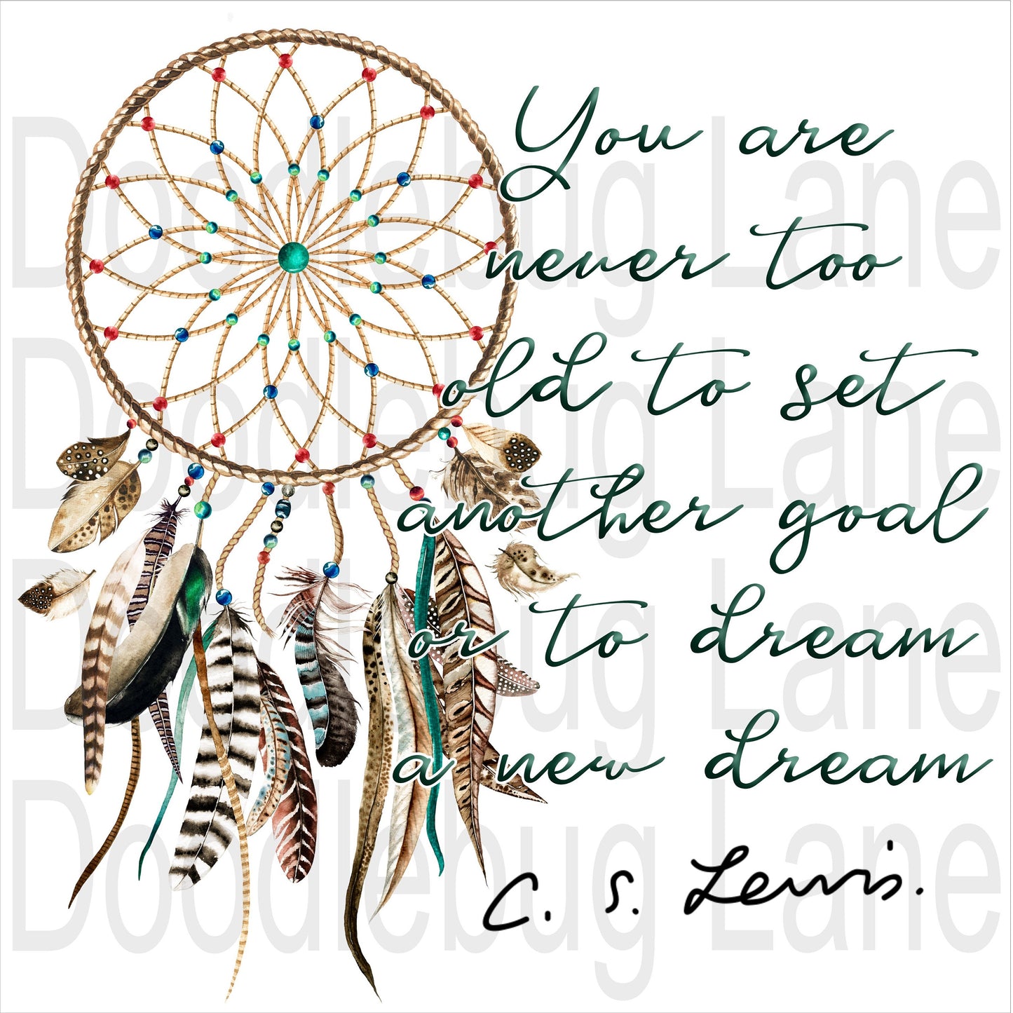 Never Too Old - Inspirational Wreath Sign - Metal Wreath Sign - Square Sign - Dream Catcher