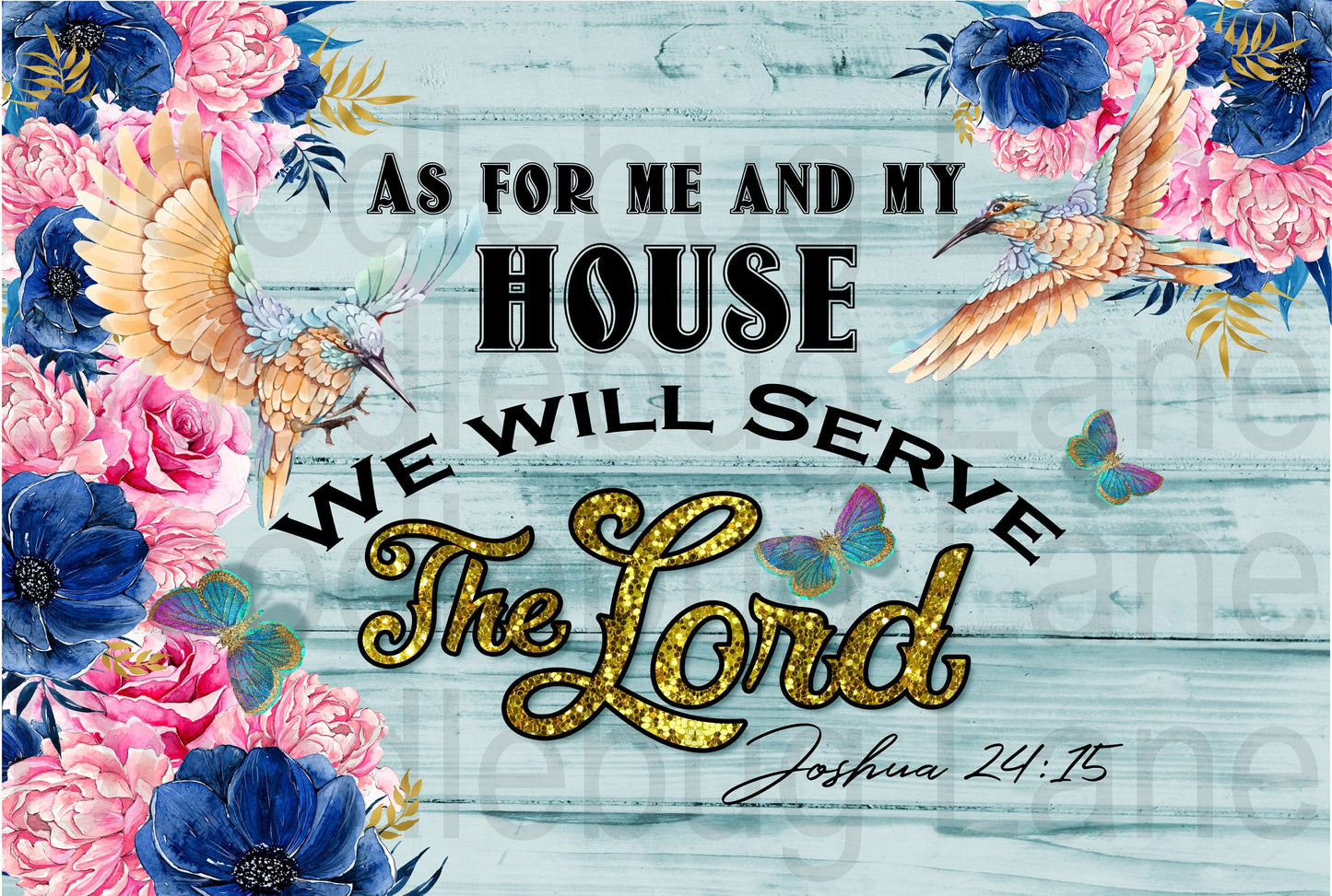 As For Me And My House-Biblical Phrase-Bible Verse-Joshua 24:15-Metal Wreath Sign-Rectangle Sign-Pink And Blue