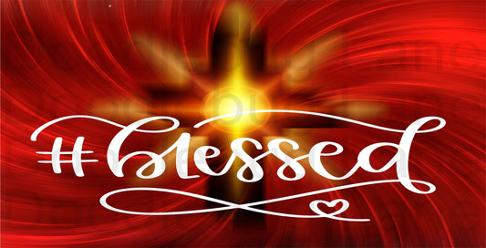 Blessed-Sun Shining Thru Cross-Orange And Yellow-Metal Wreath Sign-Rectangle Sign-Inspirational Sign