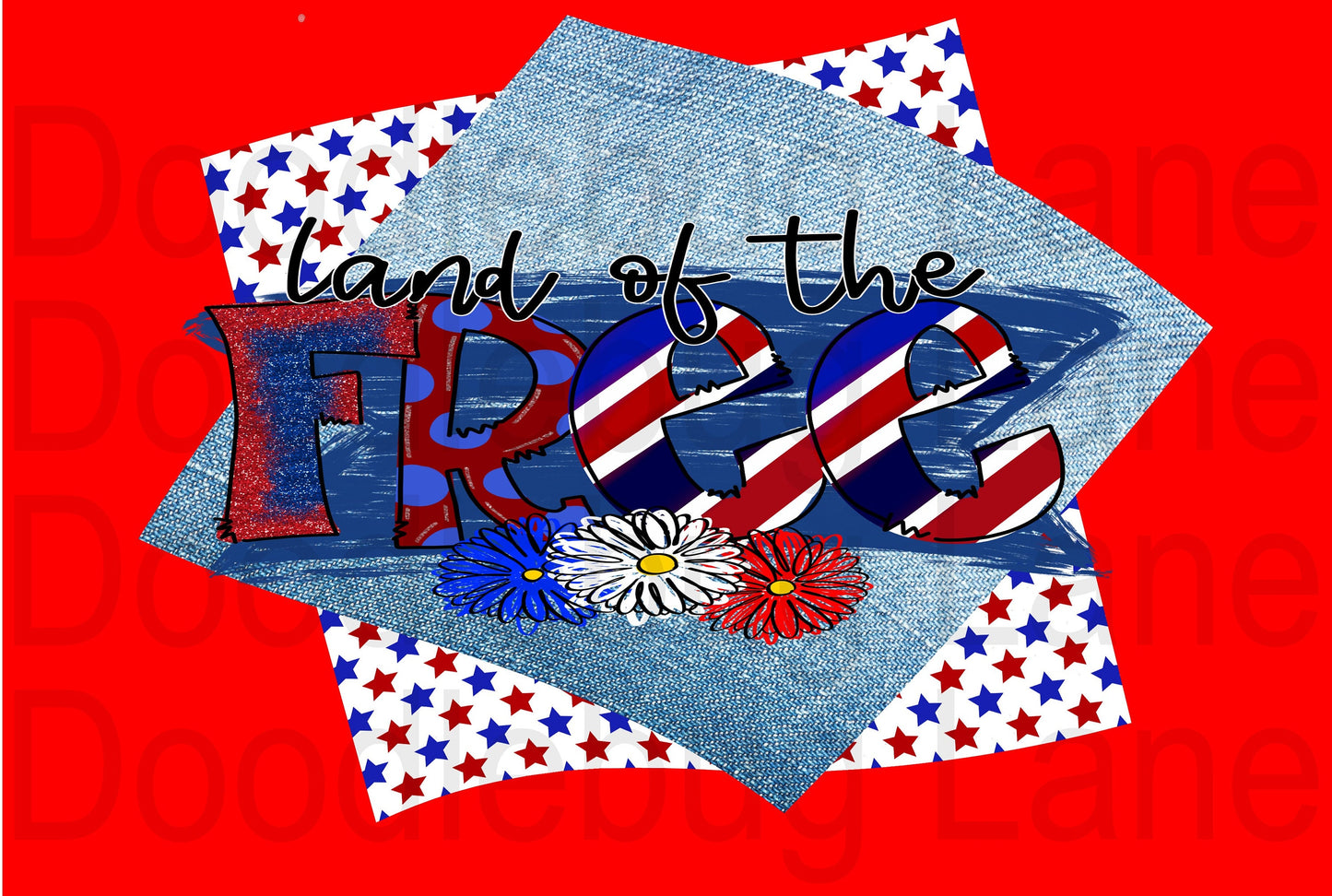 Land of the Free-Patriotic Wreath Sign-Red White and Blue-Independence Day-Red And Blue Stars-Metal Wreath Sign