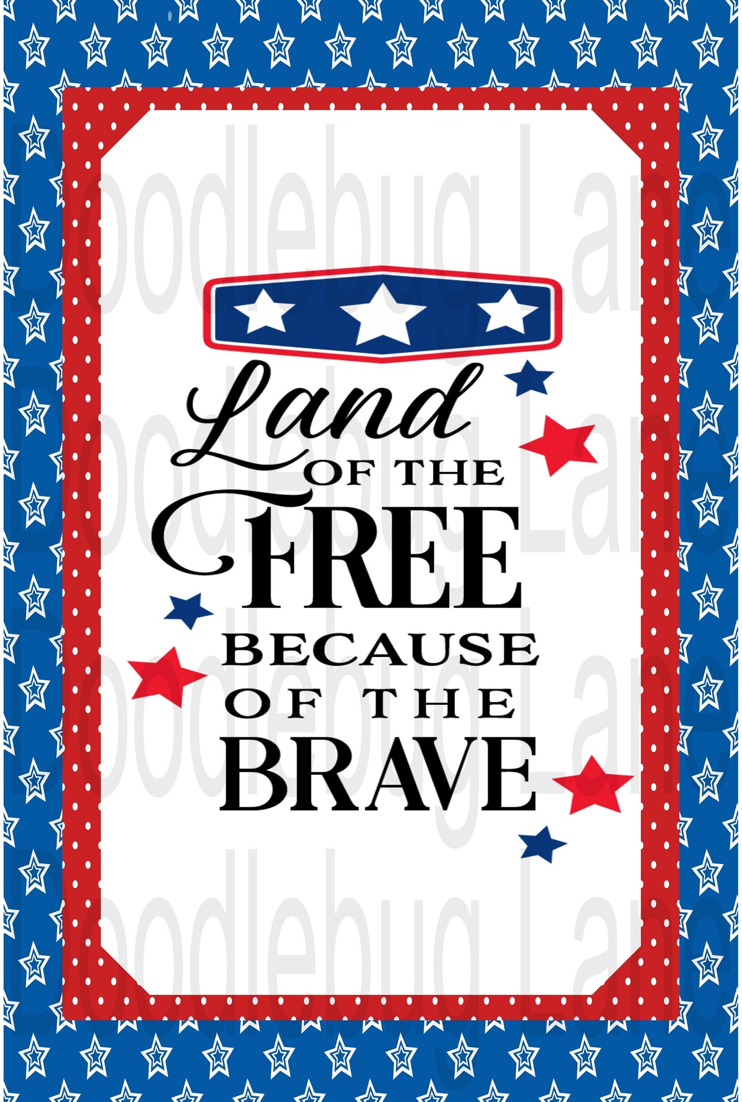 Patriotic Wreath Sign-Land Of The Free-Red White And Blue-Stars And Stripes-Rectangle Sign-Metal Wreath Sign