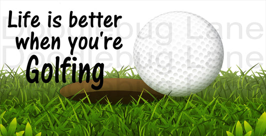 Life is Better When Golfing-Golf-Golf ball-Sports Wreath Sign-Golf Sign-Rectangle Sign-Metal Wreath Sign