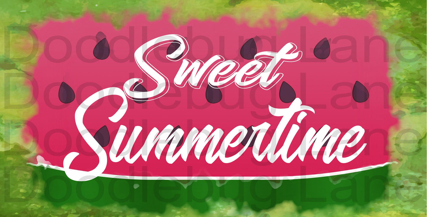 Metal Wreath Sign - Watermelon Wreath Sign- Summer Wreath Sign - Rectangle Sign