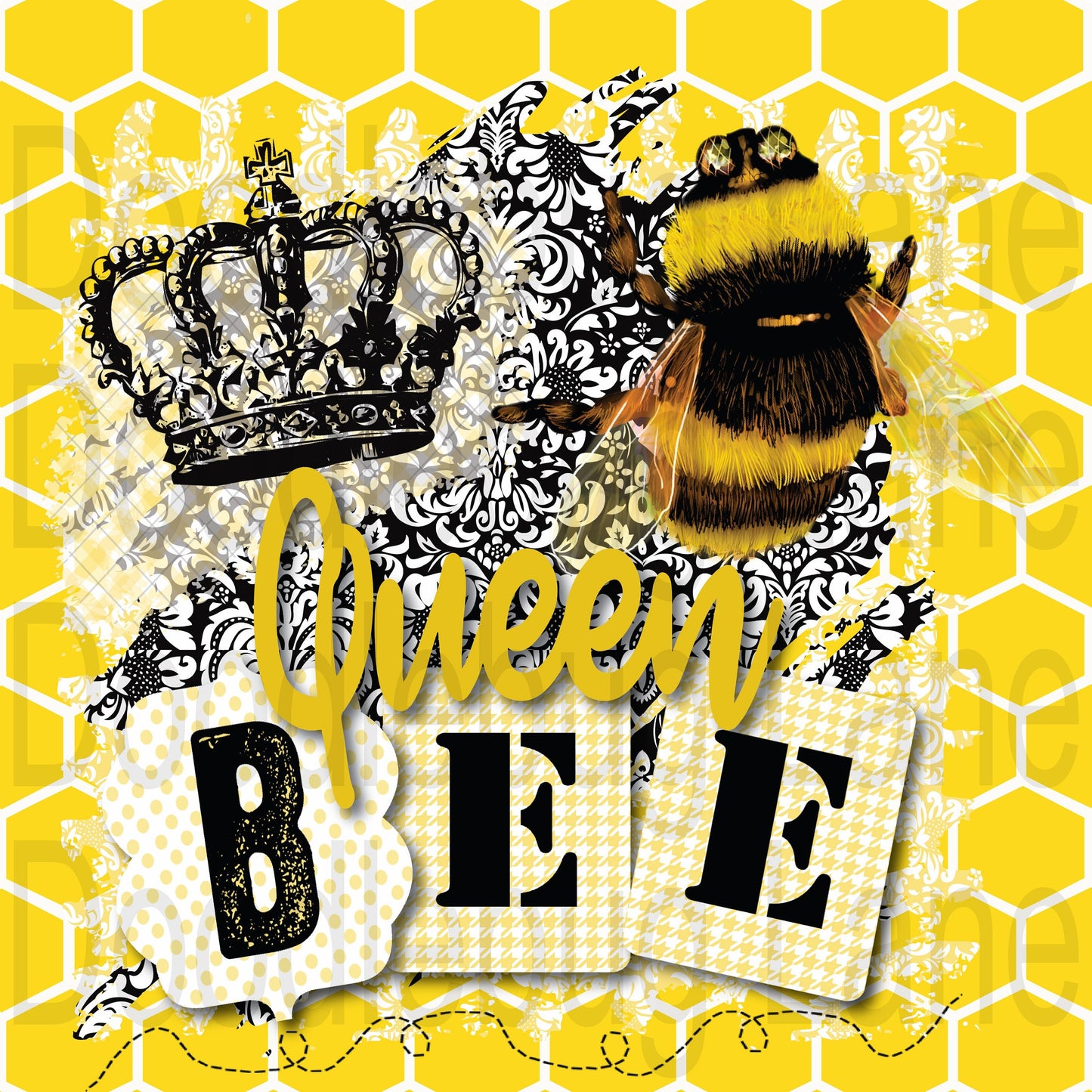 Metal Wreath Sign-Queen Bee Sign-Bumble Bee Decor-Bee Hive Decor-Honeycomb Sign-Black And Yellow-Square Sign