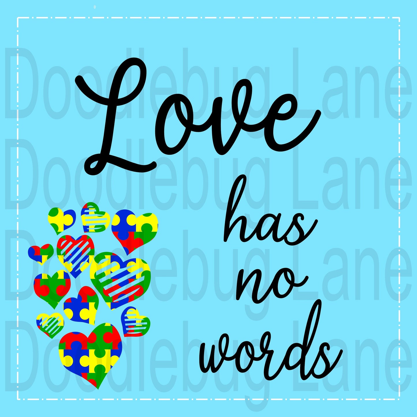 Autism Awareness Sign-Autism Wreath Sign-Love Has No Words-Square Sign-Metal Wreath Sign