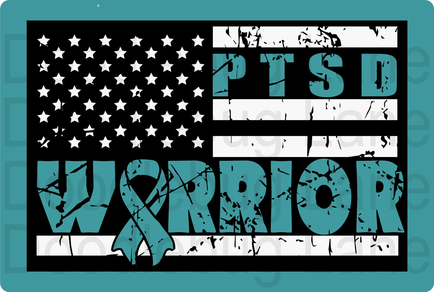 PTSD Awareness Sign - PTSD Warrior - Awareness Wreath - Metal Wreath Sign - Rectangle Sign