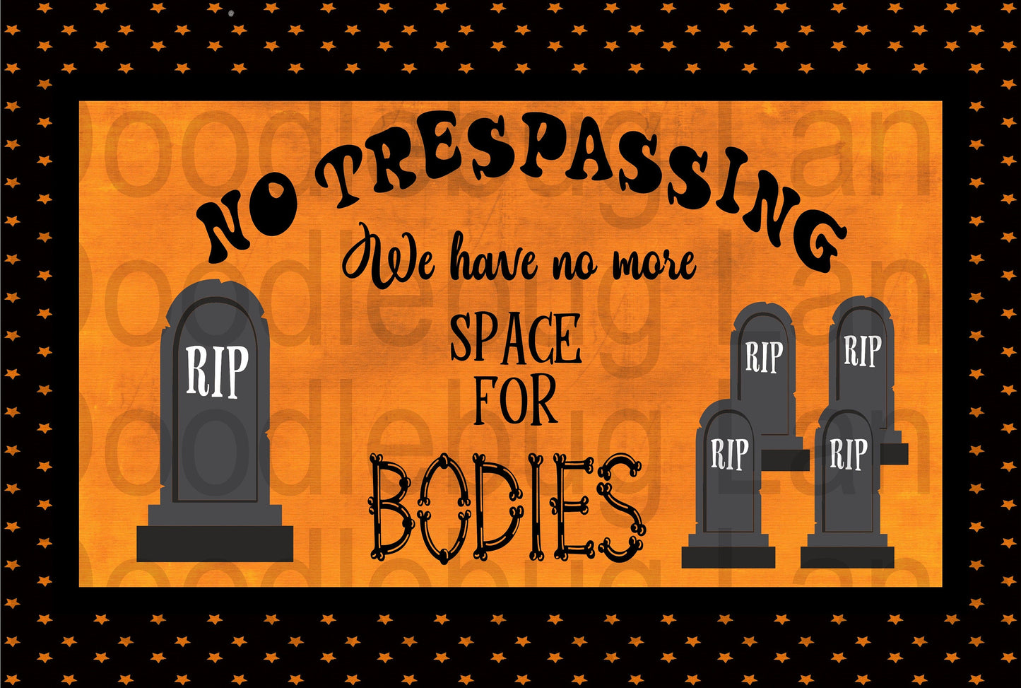 Halloween Sign-Halloween Wreath Decor-No Trespassing-Rectangle Sign-Metal Wreath Sign-Orange And Black