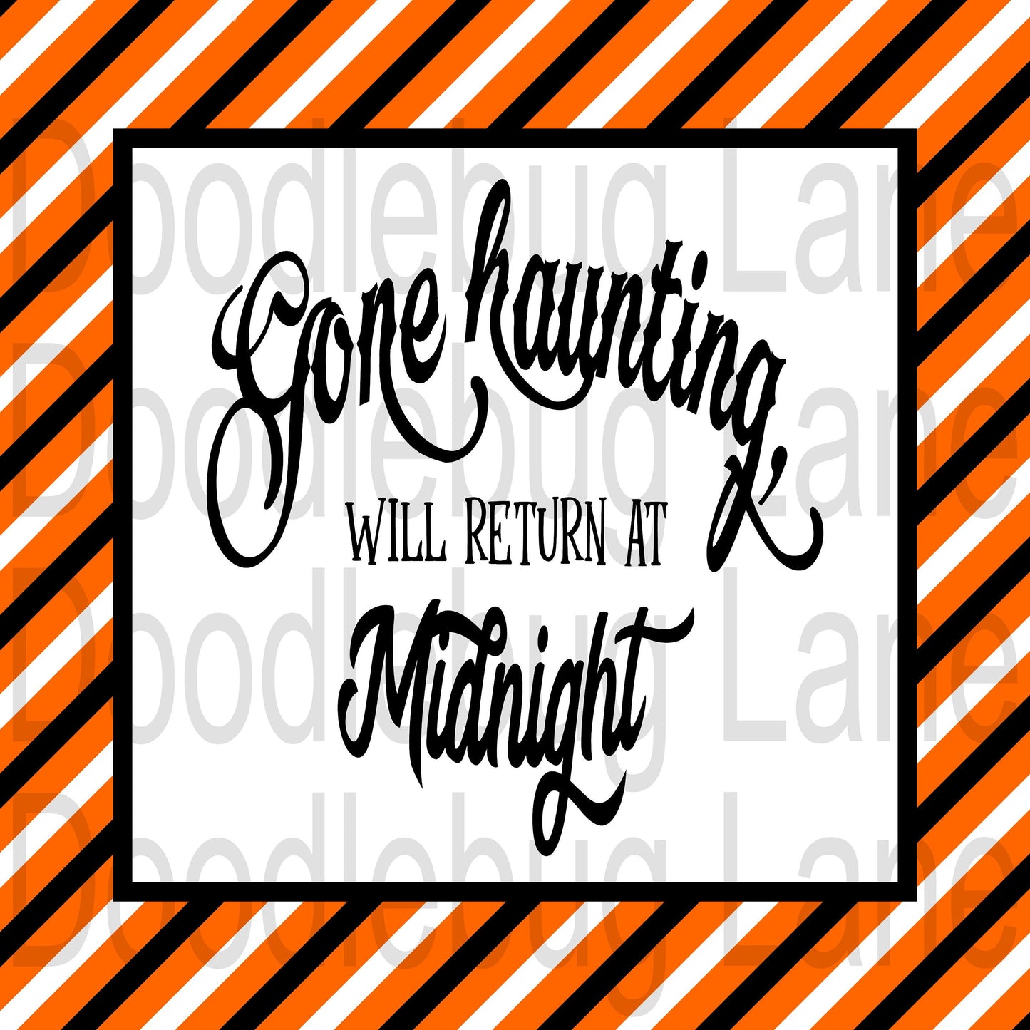 Halloween Sign-Gone Haunting Return At Midnight-Halloween Wreath Sign-Ghost Sign-Square Sign-Metal Wreath Sign