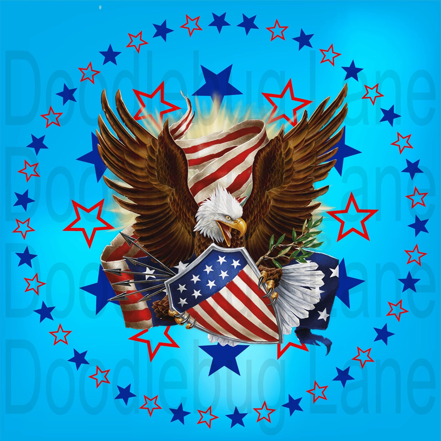 Patriotic Wreath Sign-Eagle Sign-Stars And Stripes-Red White And Blue-American Flag-Square Sign-Metal Wreath Sign