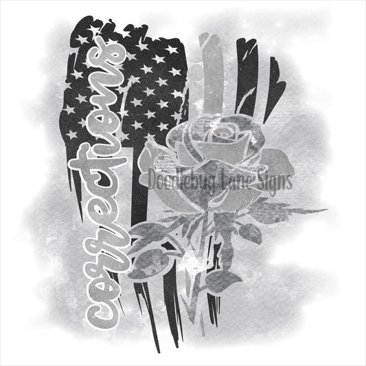 Thin Gray Line - Corrections Officer - Support of Corrections Officer-Metal Wreath Sign-Square Sign