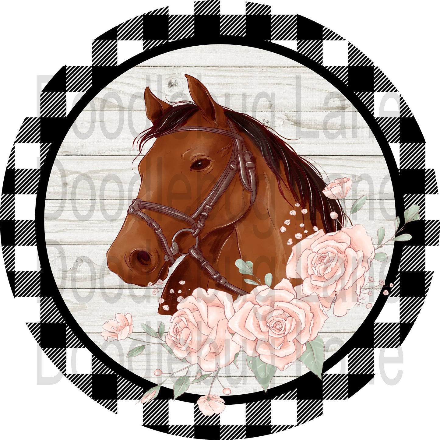 Horse Wreath Sign - Everyday Wreath Decor - Derby Horse - Farm Animals - Metal Wreath Sign