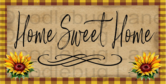 Home Sweet Home - Sunflower Sign - Fall Colors - Fall Wreath Sign - Metal Wreath Sign - Rectangle Sign