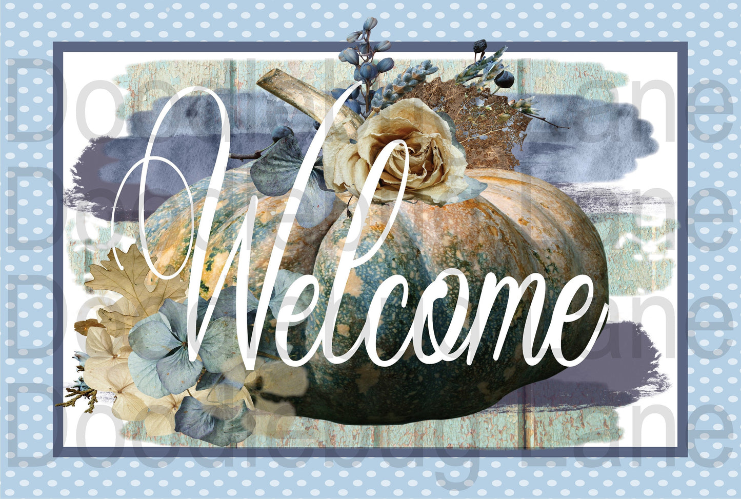 Fall Wreath Sign - Welcome Pumpkin - Blue Pumpkin - Pumpkin Sign - Metal Wreath Sign - Rectangle Sign - Welcome Sigs