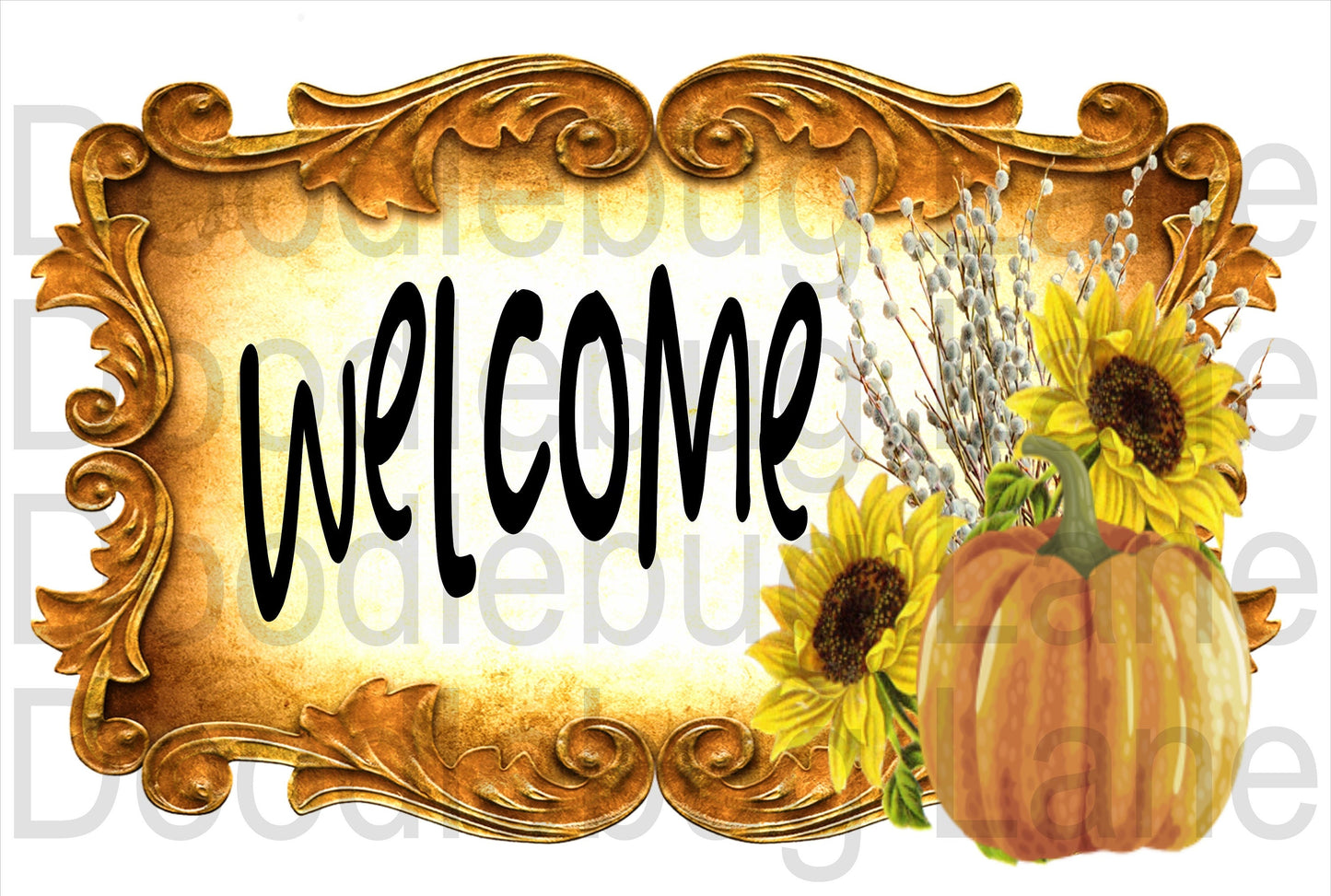 Fall Wreath Sign-Metal Wreath Sign-Pumpkin Sign-Welcome Sign-Welcome Fall Wreath-Sunflower Sign-Rectangle Sign