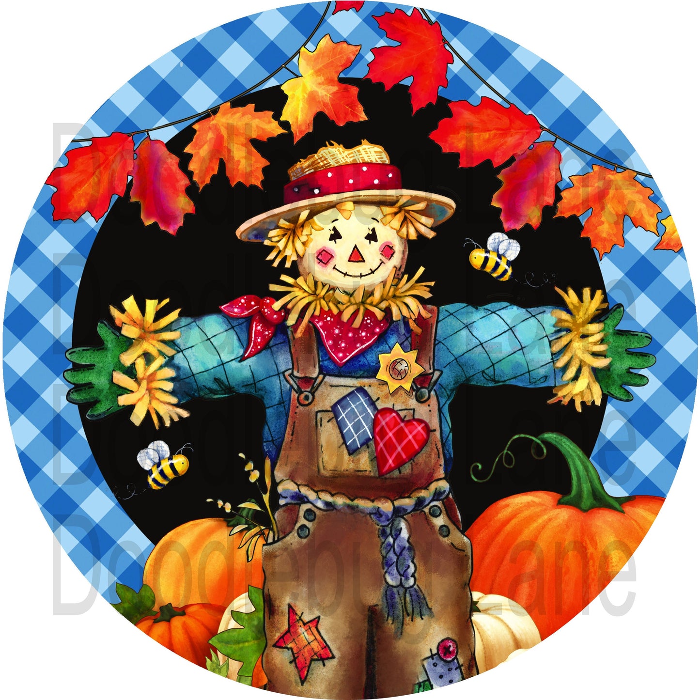 Fall Wreath Sign - Metal Wreath Sign - Happy Fall Yall - Scarecrow Wreath Sign - Pumpkin Sign