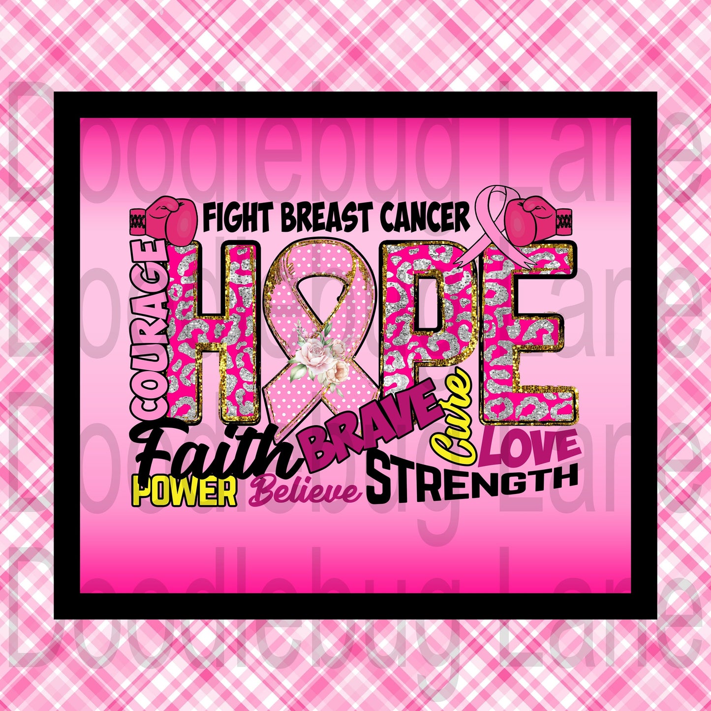 Breast Cancer Awareness Sign-Fight Breast Cancer-Cancer Ribbon-Pink Leopard Print-Metal Wreath Sign-Cancer Sign