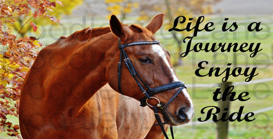 Horse Sign-Life Is A Journey-Horse Farm-Metal Wreath Sign-Rectangle Sign