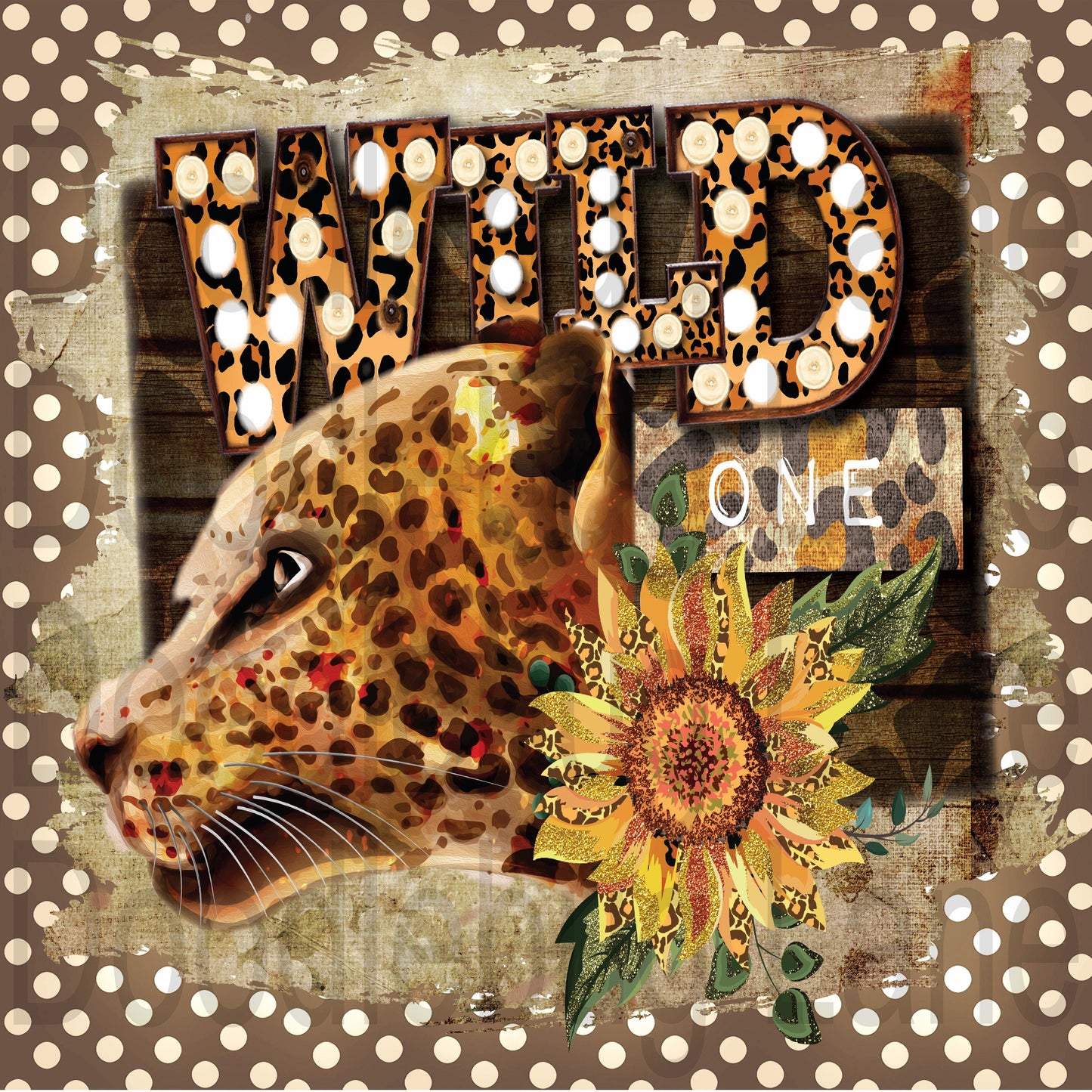 Cheetah Wreath Sign-Wild One-Metal Wreath Sign-Cheetah Print-Zoo Animal-Sunflower-Polka Dots