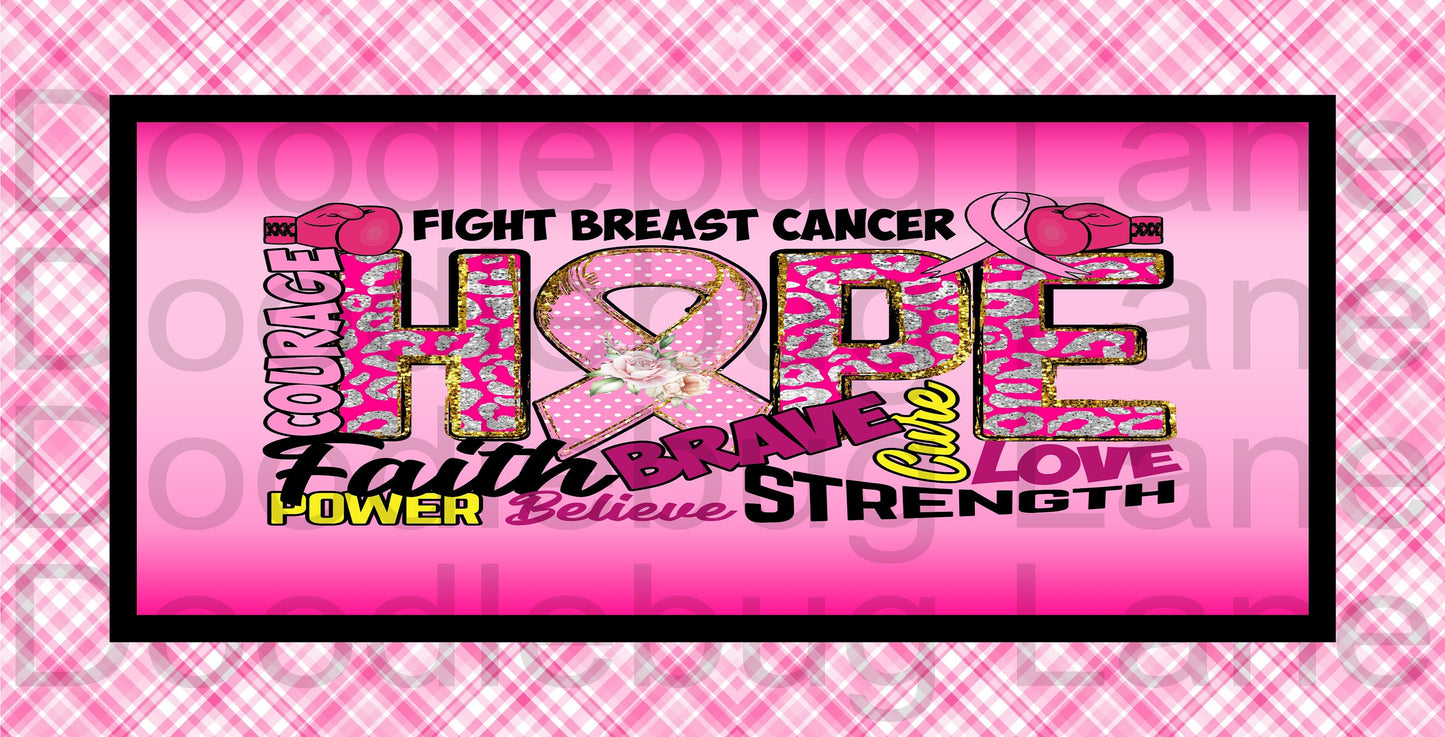 Breast Cancer Awareness Sign-Fight Breast Cancer-Cancer Ribbon-Pink Leopard Print-Metal Wreath Sign-Cancer Sign