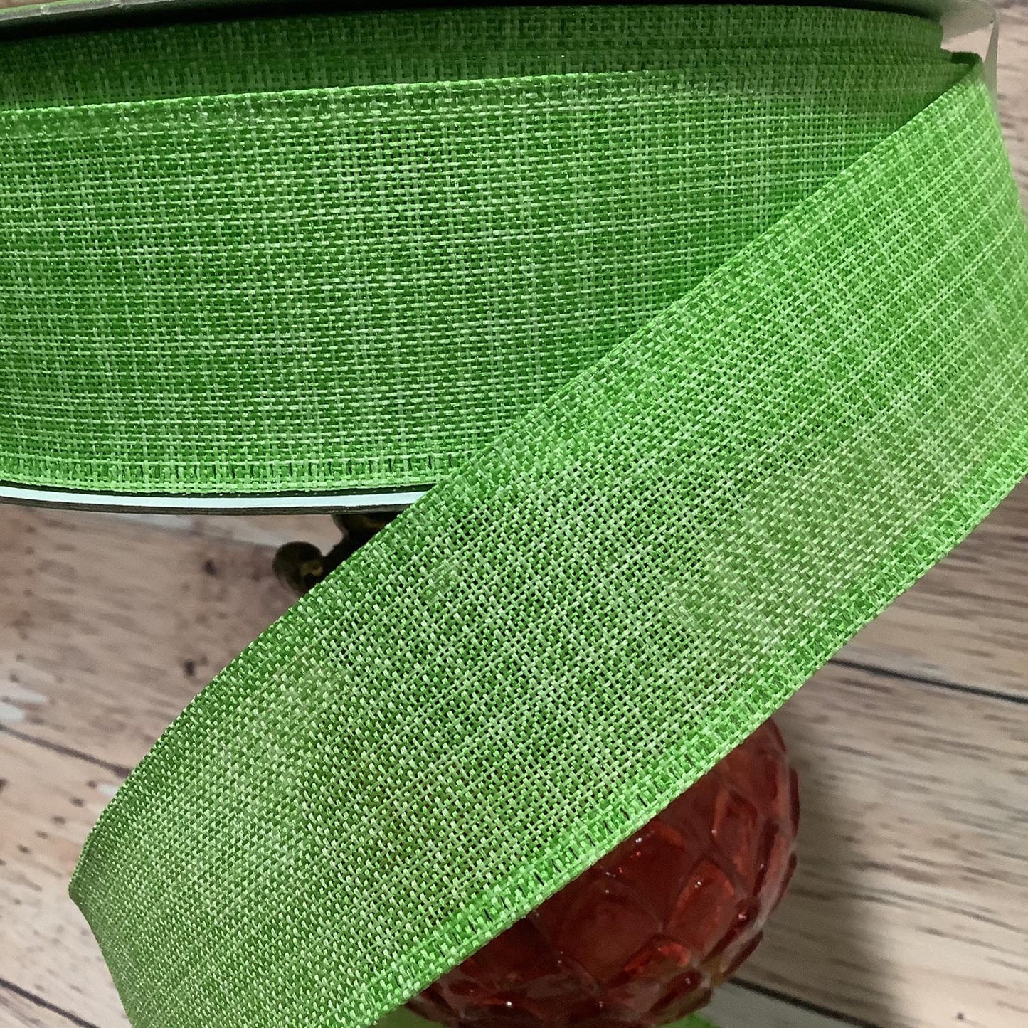 Green Wired Ribbon-Spring Ribbon-1.5"x5 Yards or 2.5"x5 Yards-Ribbon For Bows, Wreaths, Home Decor