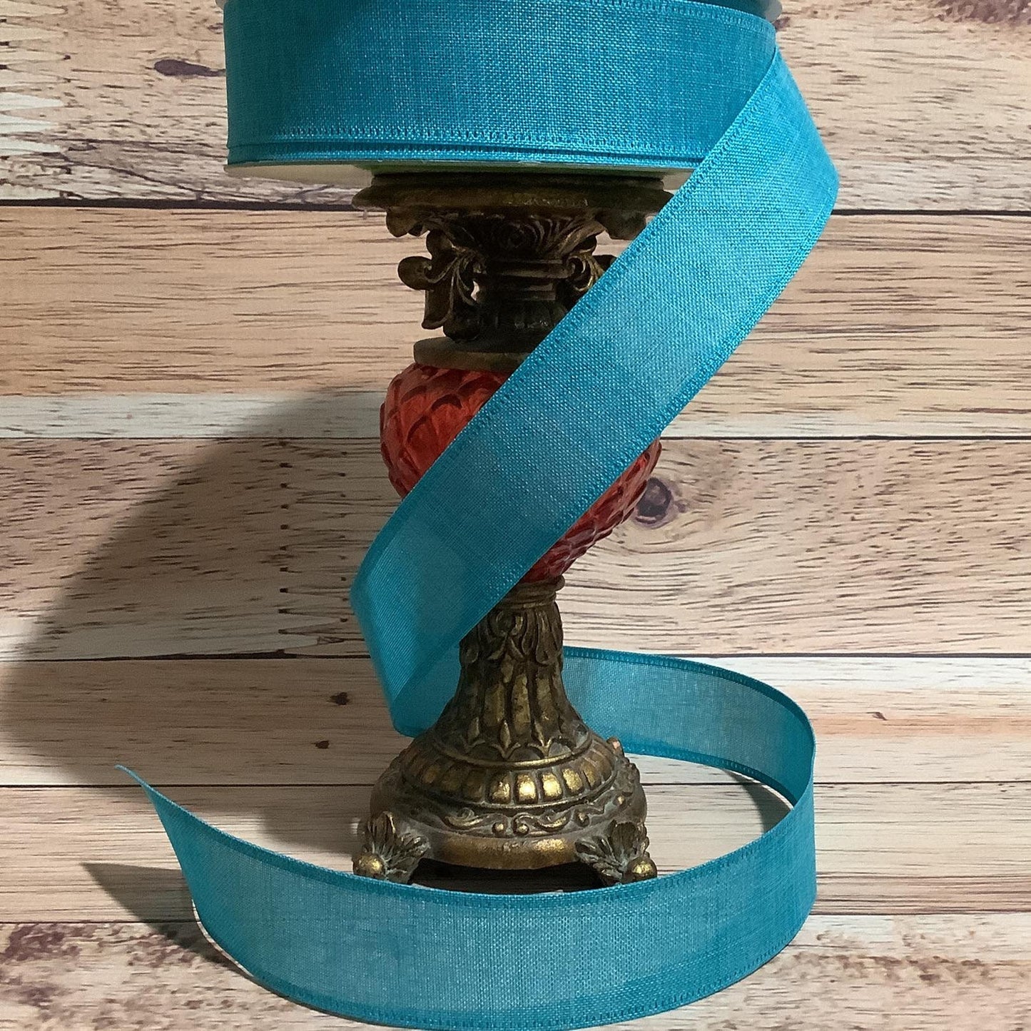 Turquoise Wired Ribbon-Spring Ribbon-1.5" x 5 Yards or 2.5" x 5 Yards-Ribbon For Bows, Wreaths, Gift Baskets