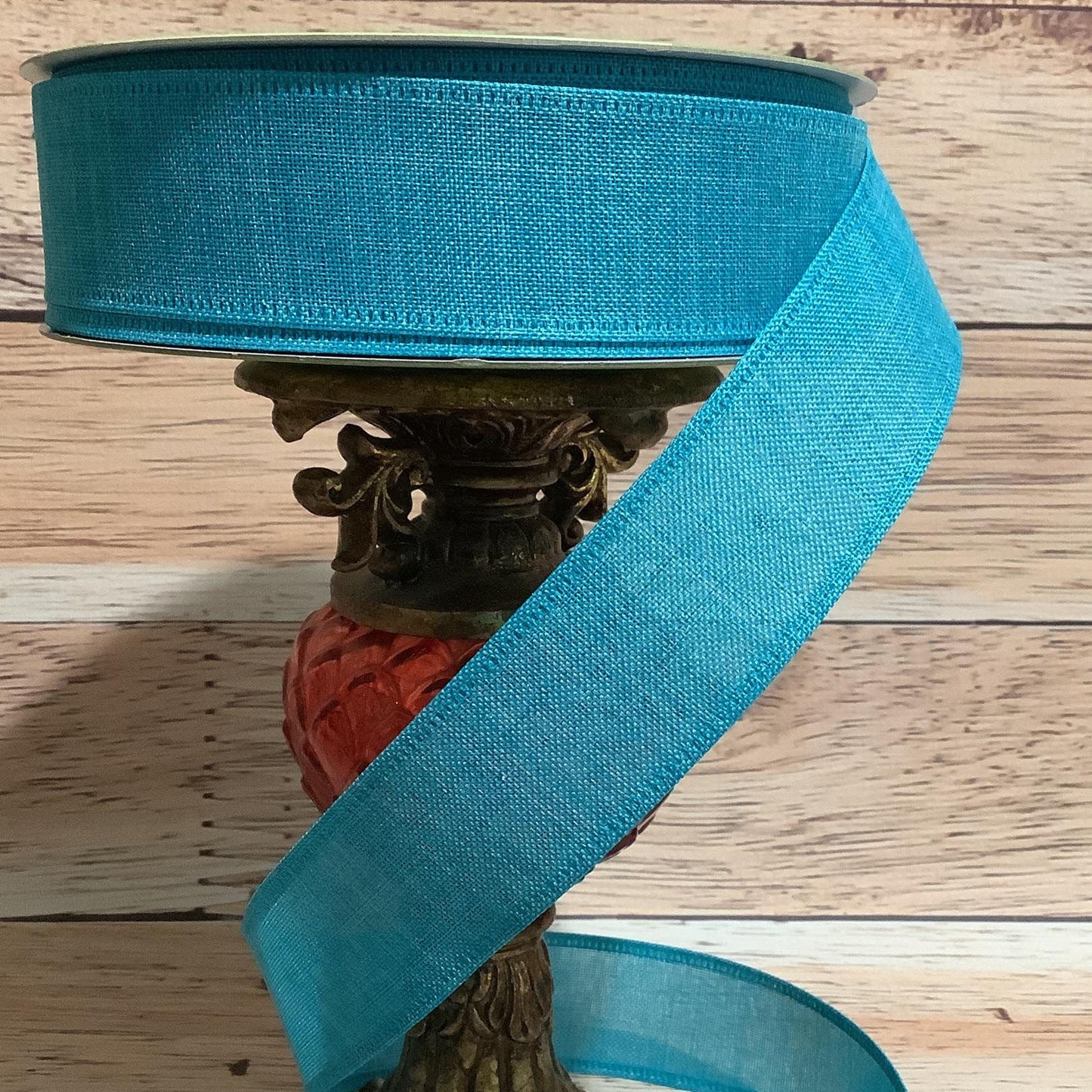 Turquoise Wired Ribbon-Spring Ribbon-1.5" x 5 Yards or 2.5" x 5 Yards-Ribbon For Bows, Wreaths, Gift Baskets