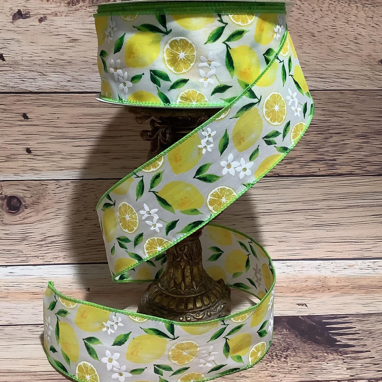 Lemon Wired Ribbon - Spring And Summer Ribbon - 2.5"  5 Yards - Ribbon For Bows, Wreaths, Home Decor