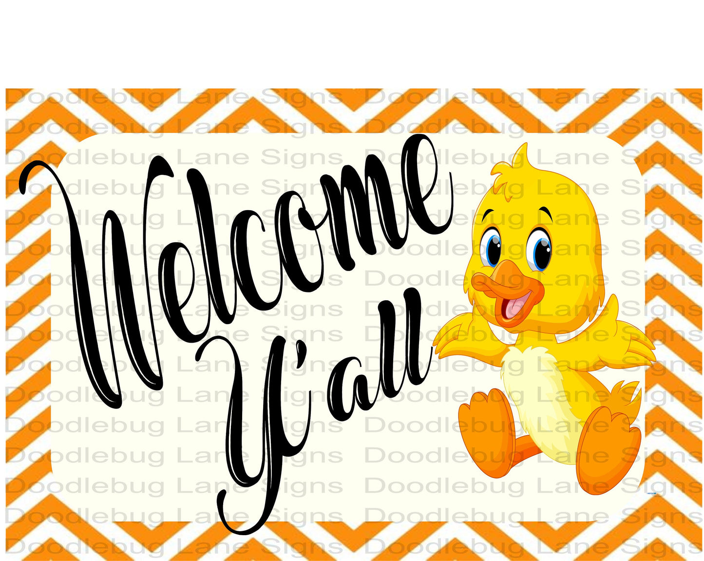 Welcome Y'all Wreath Sign-Yellow Duck-Easter Sign-Spring Sign-Welcome Wreath Sign-Rectangle Sign-Aluminum Sign