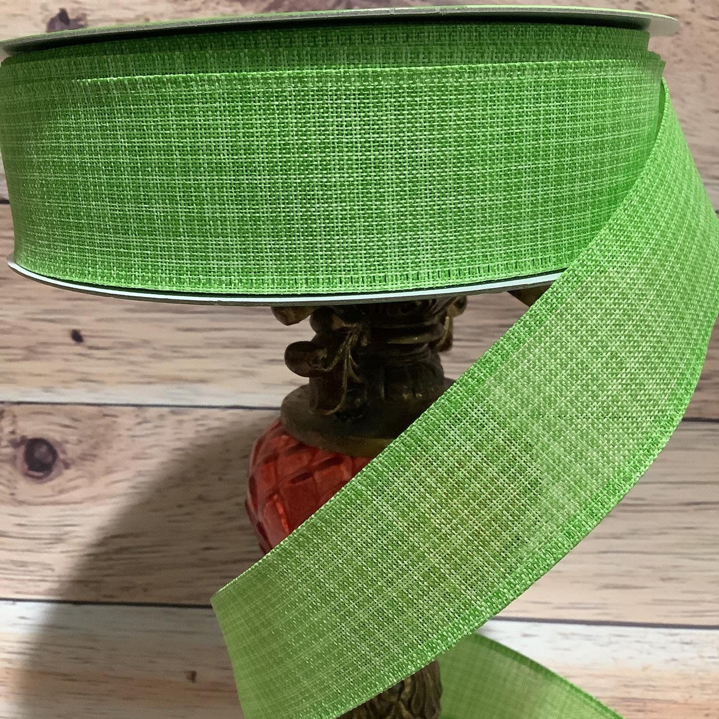 Green Wired Ribbon-Spring Ribbon-1.5"x5 Yards or 2.5"x5 Yards-Ribbon For Bows, Wreaths, Home Decor